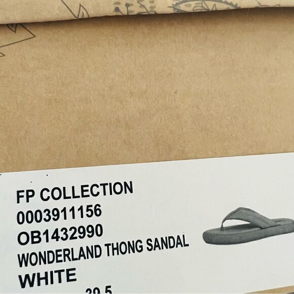 FREE PEOPLE Wonderland Leather Sandal Flip Flop,‎ Size 9.5, (39.5 EU) White, NWT - Picture 17 of 17